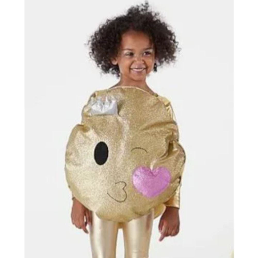 Pottery Barn Kids PBK Costume Emoji Gold Halloween Kids Child Size 4-6